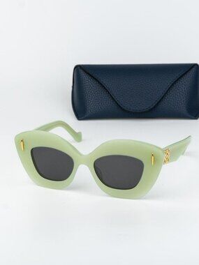 Loewe Women Sunglasses Green Grey Cat Eye LW40127I ANAGRAM 95A NEW AUTHENTIC